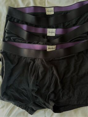 MeUndies Black Boxer Briefs with Purple Inner Waistband